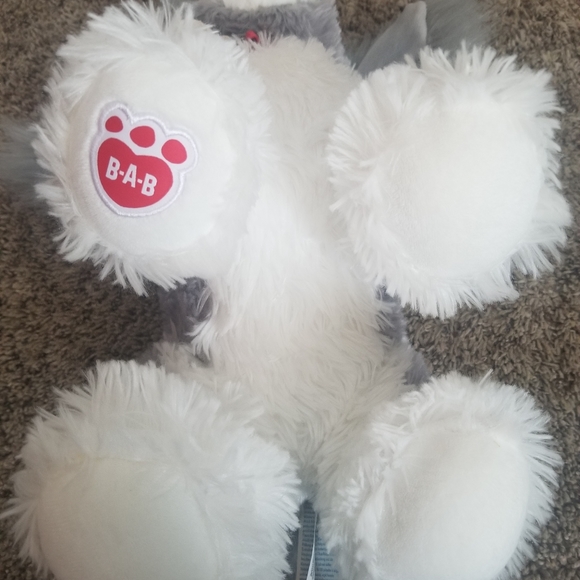 Build a Bear Plush Dog Gray White - Picture 4 of 6